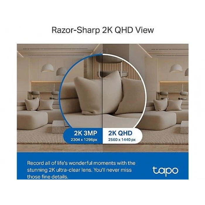TP-LINK Tapo C220 | Akıllı Wi-Fi Kamera | 2K 4MP | AI | 360° Hareket | 9m Gece | Çift Yönlü Ses | Bebek Algılama