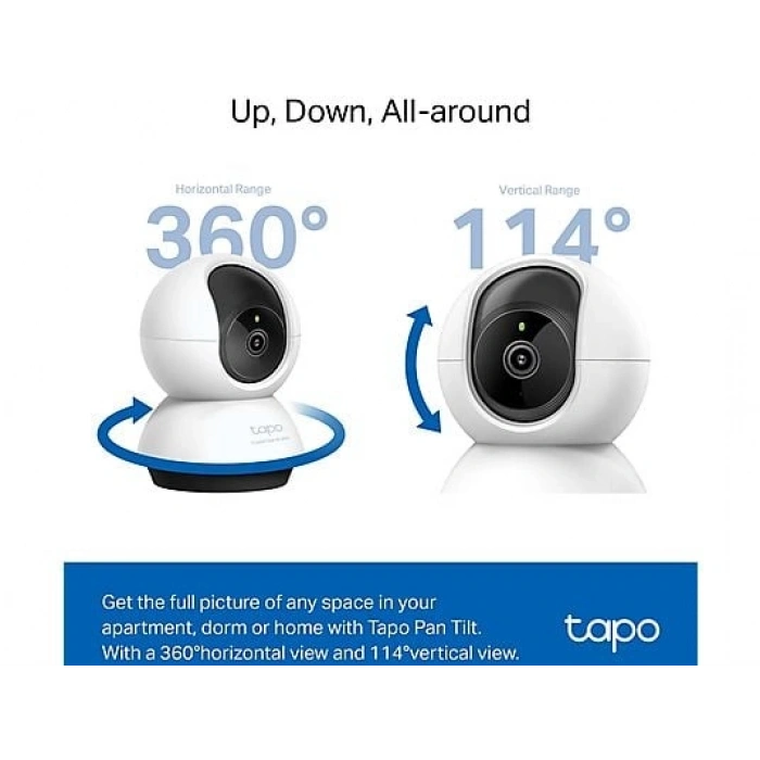 TP-LINK Tapo C220 | Akıllı Wi-Fi Kamera | 2K 4MP | AI | 360° Hareket | 9m Gece | Çift Yönlü Ses | Bebek Algılama