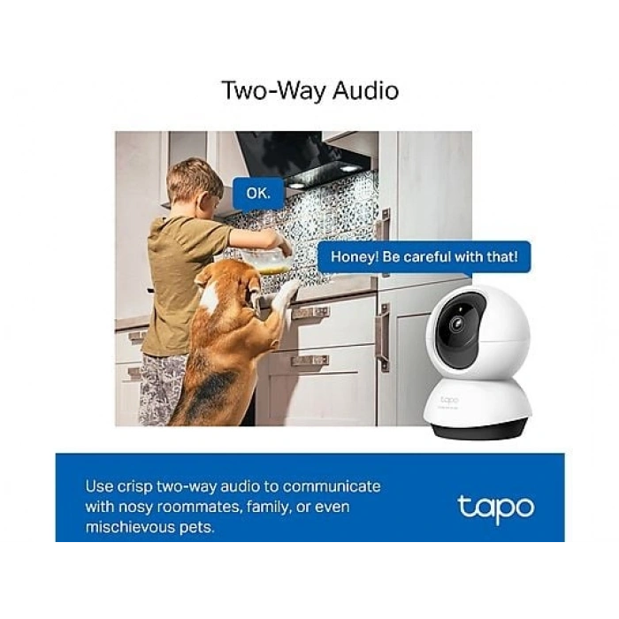 TP-LINK Tapo C220 | Akıllı Wi-Fi Kamera | 2K 4MP | AI | 360° Hareket | 9m Gece | Çift Yönlü Ses | Bebek Algılama