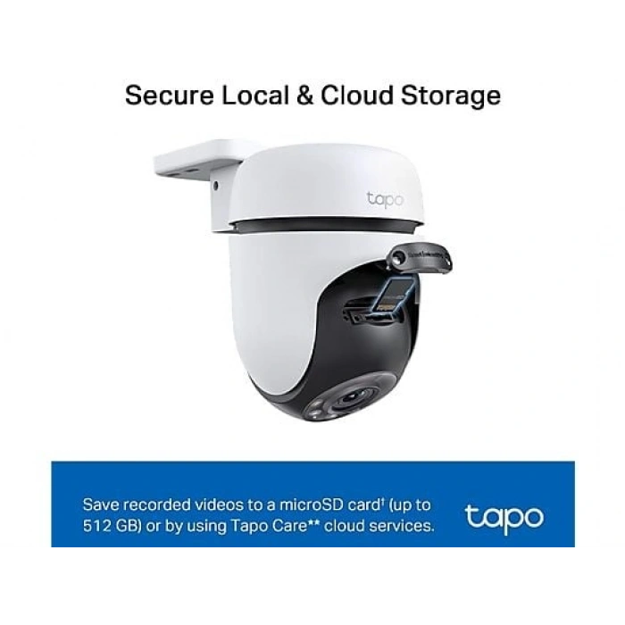 TP-LINK Tapo C510W | Dış Mekan Wi-Fi | 2K QHD | Renkli Gece | 360° | AI İnsan | IP65 | microSD/Bulut