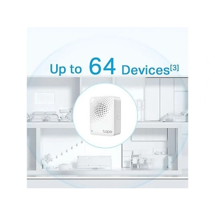 TP-LINK Tapo H100 | Akıllı Hub | 64 Cihaz | 19 Zil Sesi | Kablolamasız | Düğme & Sensör | Tapo Ekosistem Hub