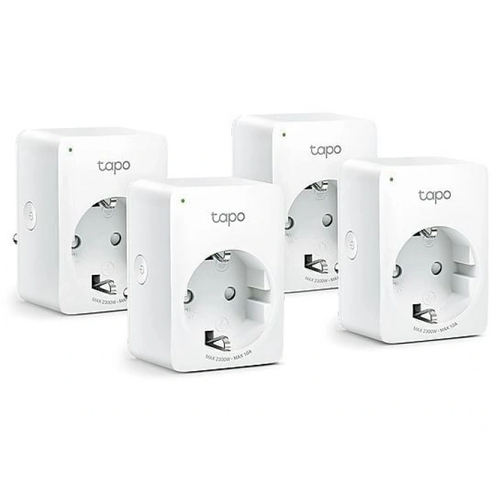TP-LINK Tapo P100 (4-pack) | Akıllı Mini Wi-Fi Priz | Uzaktan Kontrol | Alexa/Google | Cihaz Paylaşımı | Zamanlama | Kolay Kurulum | Hub Gerektirmez