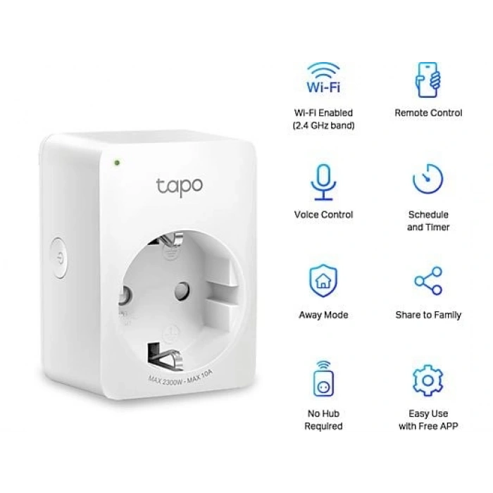 TP-LINK Tapo P100 (4-pack) | Akıllı Mini Wi-Fi Priz | Uzaktan Kontrol | Alexa/Google | Cihaz Paylaşımı | Zamanlama | Kolay Kurulum | Hub Gerektirmez