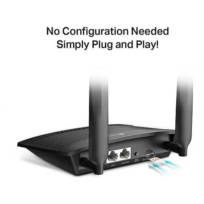 TP-LINK TL-MR100 | 4G LTE Router | N300 Mbps | 4G/3G SIM | 32 Cihaz | Kolay Kurulum | Konuk Ağı | Tüm Servis Sağlayıcılar ile Uyumludur