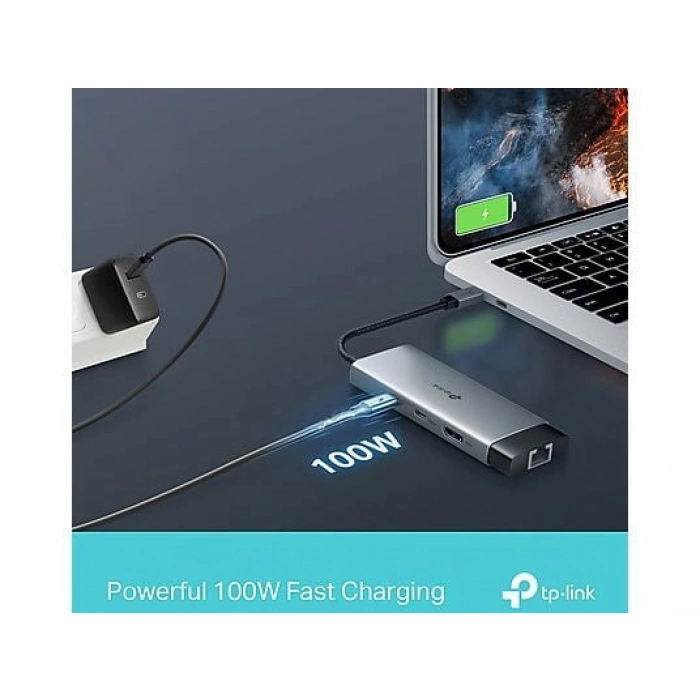 TP-LINK UH6120C | USB-C 6-in-1 Hub | 4K HDMI | 1 Gbps Ethernet | 100W Şarj | USB-C & A Data | SD/microSD | Tak & Çalıştır