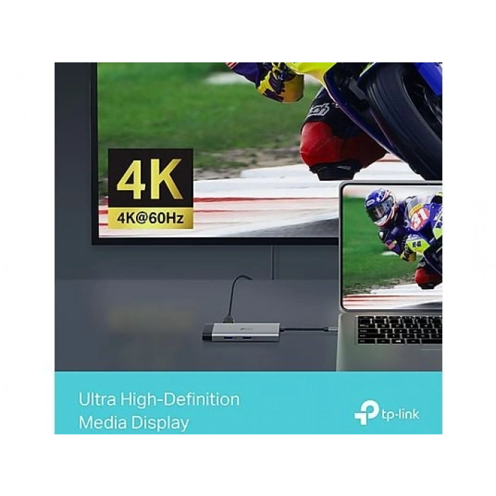 TP-LINK UH6120C | USB-C 6-in-1 Hub | 4K HDMI | 1 Gbps Ethernet | 100W Şarj | USB-C & A Data | SD/microSD | Tak & Çalıştır