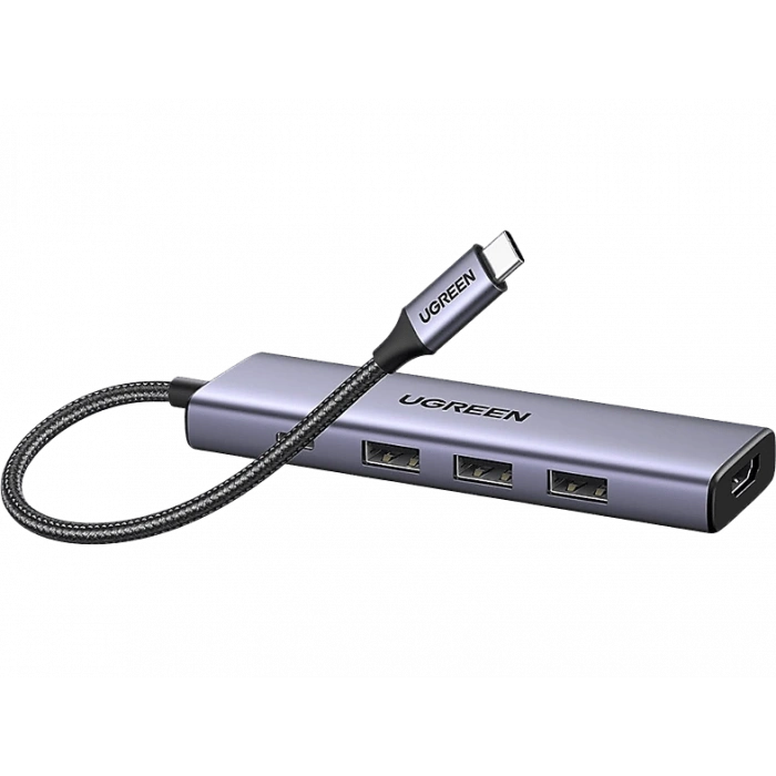 UGREEN 5-in-1 USB-C 100W PD 4K HDMI Hub Çoklayıcı, Gri, 15596