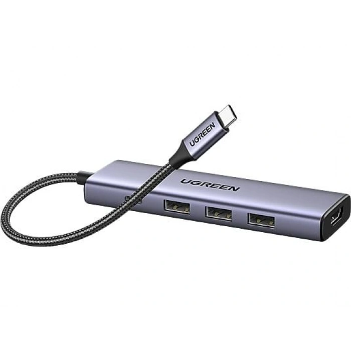 UGREEN 5-in-1 USB-C 100W PD 4K HDMI Hub Çoklayıcı, Gri, 15596