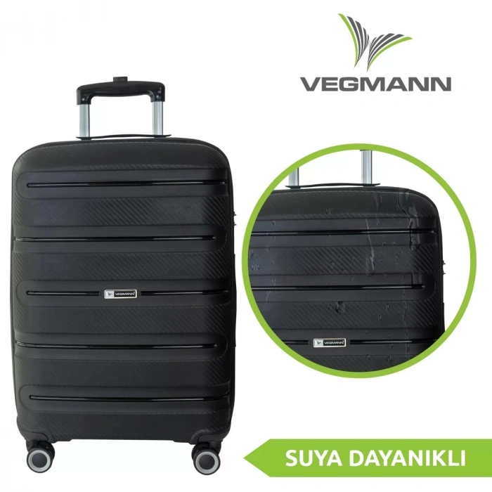 VEGMANN Atlas Polipropilen 3lü Valiz Seti Siyah