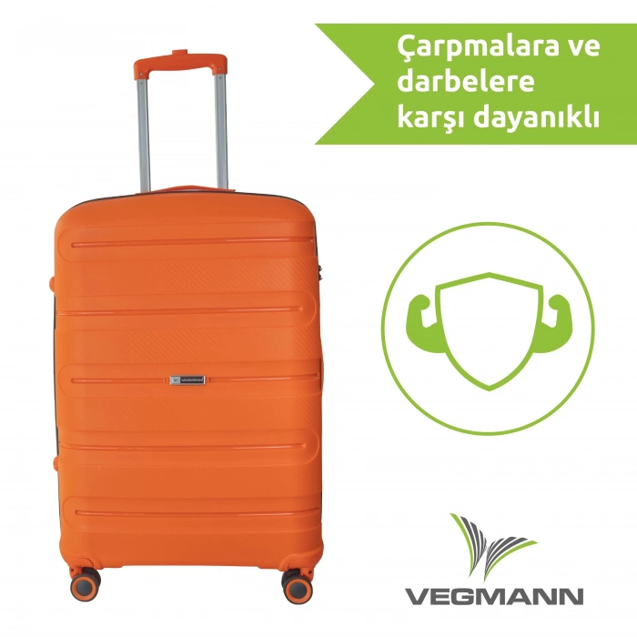 VEGMANN Atlas Polipropilen 3lü Valiz Seti Turuncu