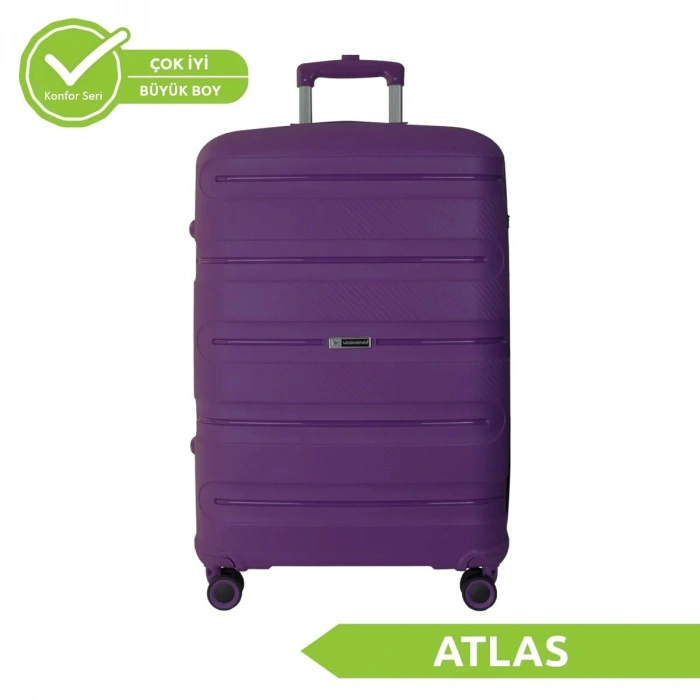 VEGMANN Atlas Polipropilen Büyük Boy Valiz Violet