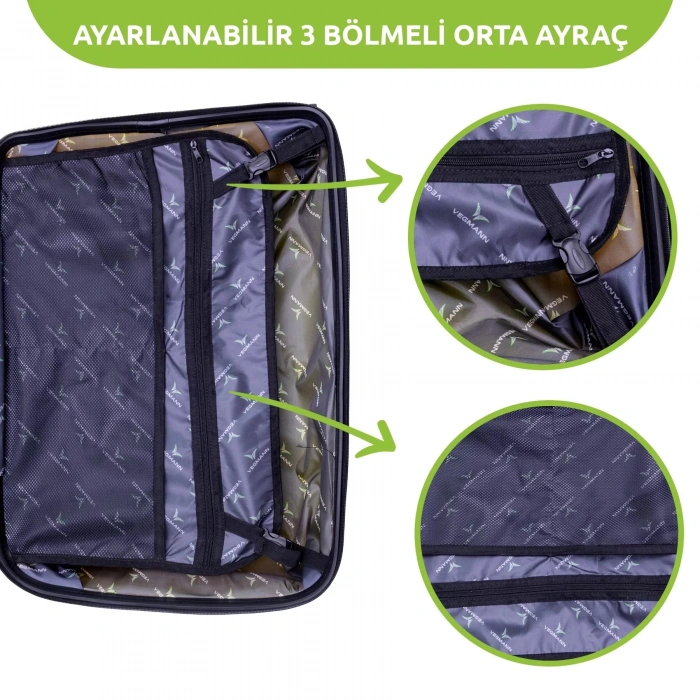 VEGMANN Atlas Polipropilen Kabin Boy Valiz Mavi