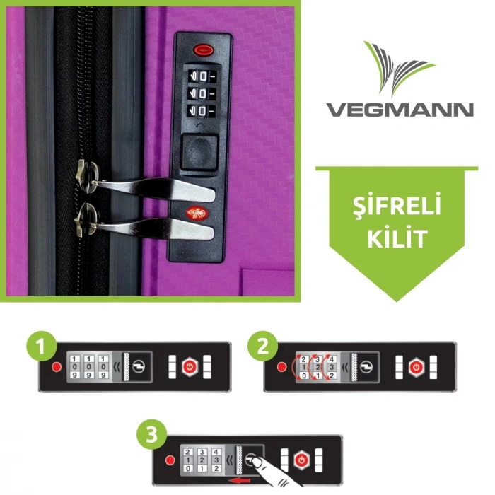 VEGMANN Atlas Polipropilen Orta Boy Valiz Violet
