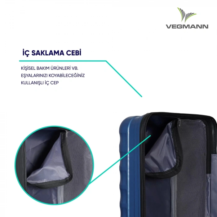 VEGMANN Delphin ABS Büyük Boy Valiz Mavi