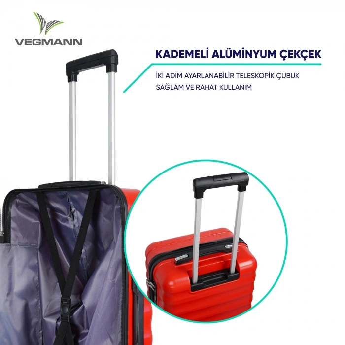 VEGMANN Delphin ABS Orta Boy Valiz Kırmızı