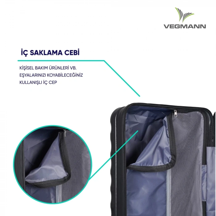 VEGMANN Delphin ABS Orta Boy Valiz Siyah