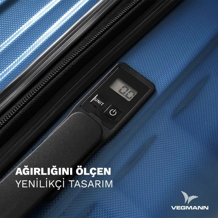 VEGMANN Scadel Tartılı Plastik 3lü Valiz Seti Sarı