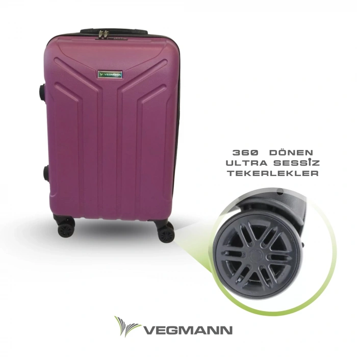 VEGMANN Scavel Tartılı Plastik Orta Boy Valiz Violet