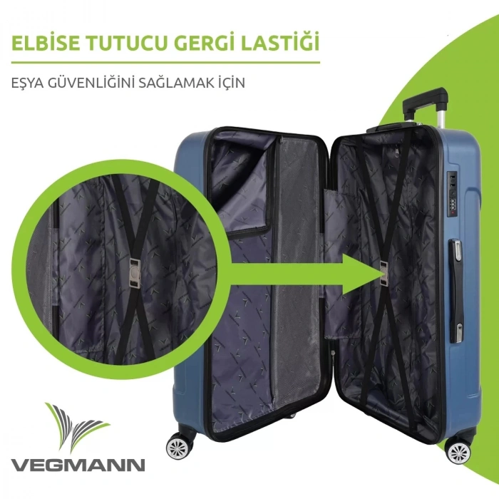 VEGMANN Vale ABS 2li Valiz Seti Mavi