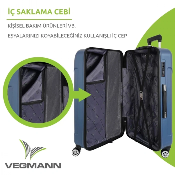 VEGMANN Vale ABS 2li Valiz Seti Mavi