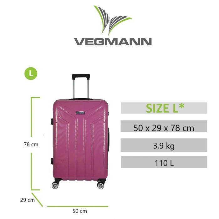 VEGMANN Vela ABS Büyük Boy Valiz Violet
