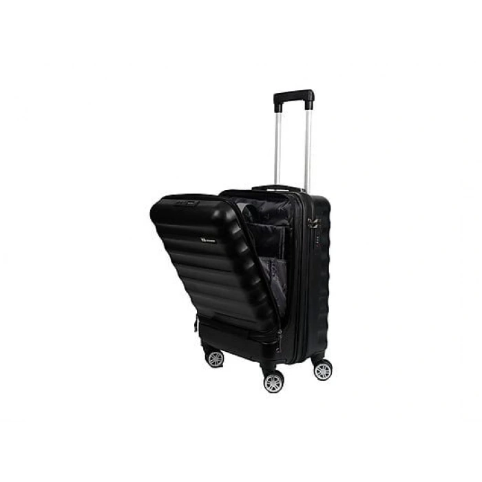 VEGMANN Wave Laptop Bölmeli ABS Kabin Boy Valiz Siyah