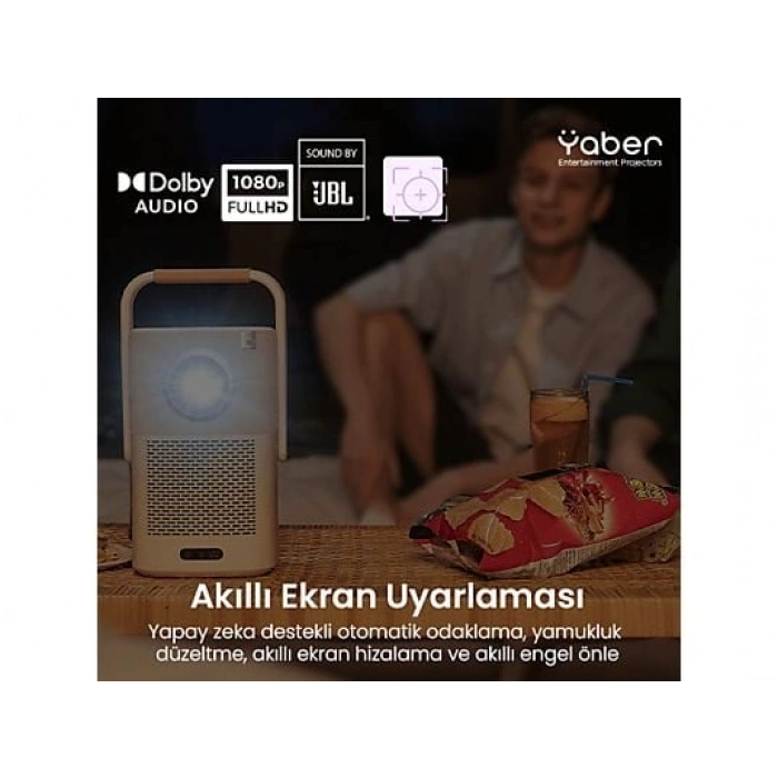 YABER T2 Plus Full-HD 450 Lümen Taşınabilir Bataryalı Projeksiyon Cihazı