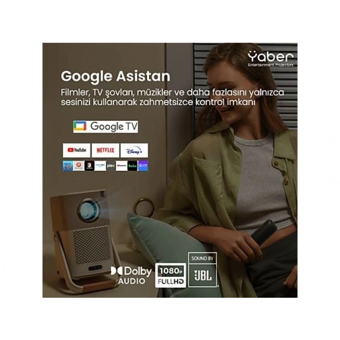 YABER T2 Plus Full-HD 450 Lümen Taşınabilir Bataryalı Projeksiyon Cihazı