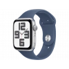 APPLE Watch SE GPS 44mm Silver Aluminium Case with Denim Sport Band - M/L