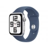 APPLE Watch SE GPS 44mm Silver Aluminium Case with Denim Sport Band - M/L