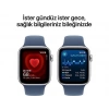 APPLE Watch SE GPS 44mm Silver Aluminium Case with Denim Sport Band - M/L