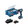 BOSCH GSB 18V-45 63 Parça Aksesuar Seti Çift Akülü 2.0Ah Darbeli Akülü Vidalama