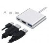 DAYTONA FC01 3 in 1 Type C HDMI USB Multi Adaptör Silver