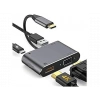 DAYTONA FC02 4 in 1 USB C to HUB PD HDMI VGA USB Adaptör Gri