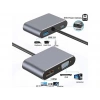 DAYTONA FC02 4 in 1 USB C to HUB PD HDMI VGA USB Adaptör Gri