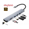 DAYTONA FC17 Type-C to HDMI 2* USB 3.0 SD TF 5IN1 Çevirici Adaptör