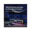 DIVOOM D-Base 30W Rgb Işıklı Çift Portlu 35W Hızlı Şarj Masaüstü Gaming Bluetooth Hoparlör Siyah