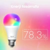 MEROSS Wi-Fi Uzaktan Kontrollü Akıllı Enerji Tasarruflu 810 Lümen RGB LED Ampul