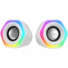 MIKADO MD-176 2.0 3W*2 Beyaz RGB Aydınlatmalı USB + 3.5mm USB 5V Hoparlör