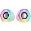 MIKADO MD-176 2.0 3W*2 Beyaz RGB Aydınlatmalı USB + 3.5mm USB 5V Hoparlör