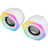 MIKADO MD-176 2.0 3W*2 Beyaz RGB Aydınlatmalı USB + 3.5mm USB 5V Hoparlör