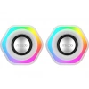 MIKADO MD-176 2.0 3W*2 Beyaz RGB Aydınlatmalı USB + 3.5mm USB 5V Hoparlör