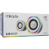 MIKADO MD-176 2.0 3W*2 Beyaz RGB Aydınlatmalı USB + 3.5mm USB 5V Hoparlör