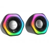 MIKADO MD-176 2.0 3W*2 Siyah RGB Aydınlatmalı USB + 3.5mm USB 5V Hoparlör
