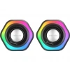 MIKADO MD-176 2.0 3W*2 Siyah RGB Aydınlatmalı USB + 3.5mm USB 5V Hoparlör