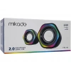 MIKADO MD-176 2.0 3W*2 Siyah RGB Aydınlatmalı USB + 3.5mm USB 5V Hoparlör