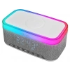 MIKADO MD-W8 1200mAh 10W Bluetooth-Usb-Kablosuz Şarj RGB-Gece Lambası Özellikli Alarmlı Bluetooth Hoparlör Beyaz