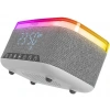 MIKADO MD-W8 1200mAh 10W Bluetooth-Usb-Kablosuz Şarj RGB-Gece Lambası Özellikli Alarmlı Bluetooth Hoparlör Beyaz