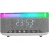 MIKADO MD-W8 1200mAh 10W Bluetooth-Usb-Kablosuz Şarj RGB-Gece Lambası Özellikli Alarmlı Bluetooth Hoparlör Beyaz