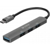 S-LINK SW-U324 3*USB2.0, 1*USB3.0 Type-C Metal USB Hub Gri